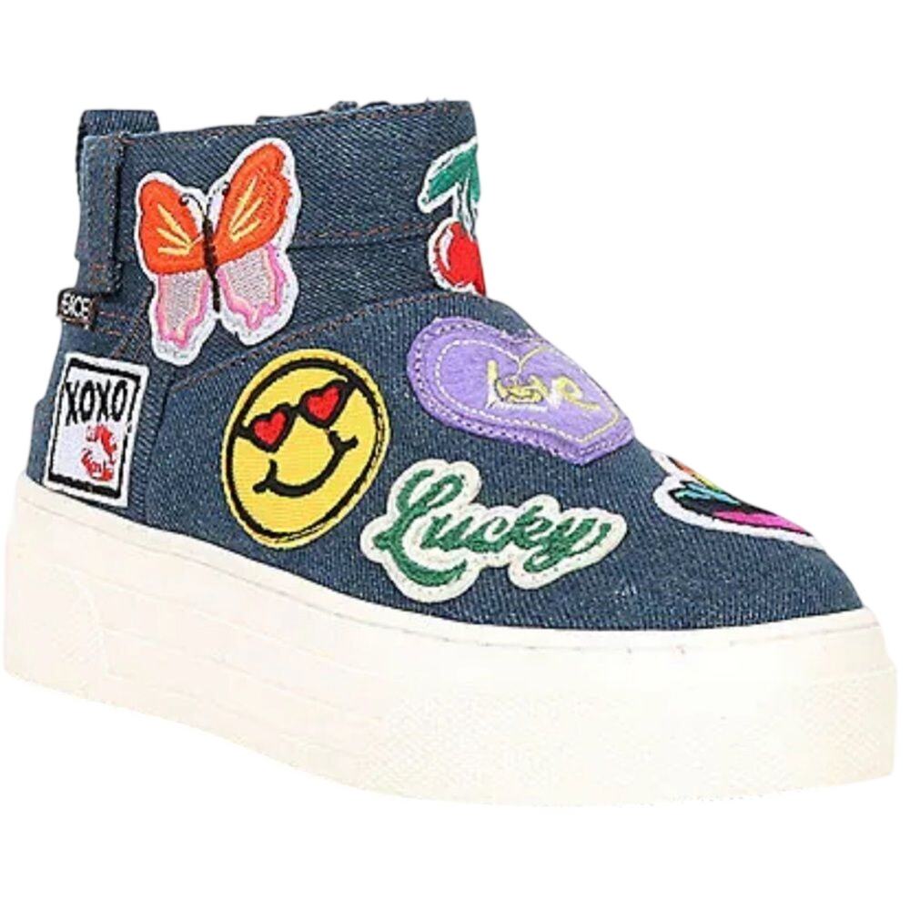 Steve Madden Girls' J-Bilie-P Patch Sneaker Boots Kids Size 4